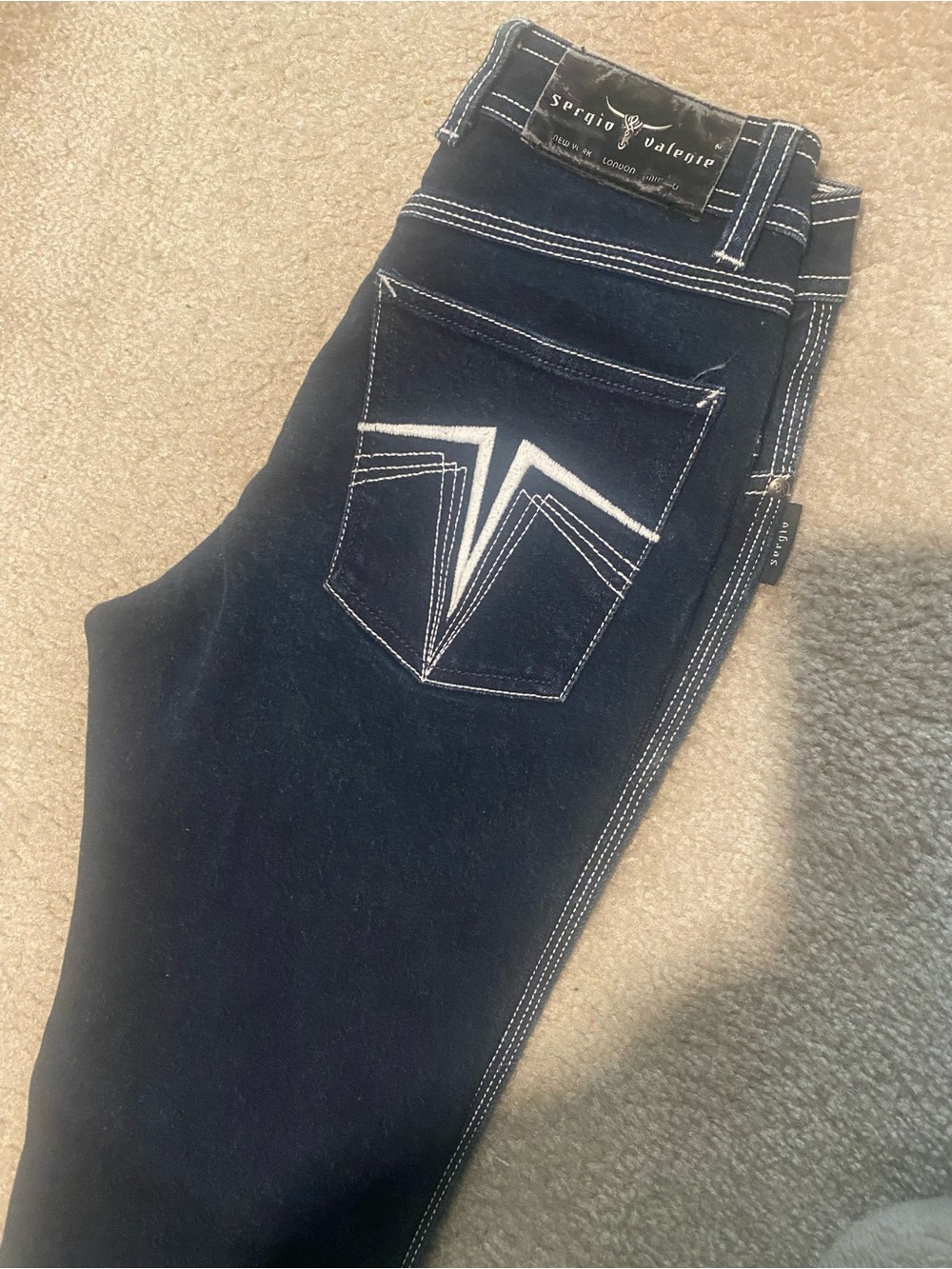 Vintage Sergio Valente Women's Dark Navy Jeans